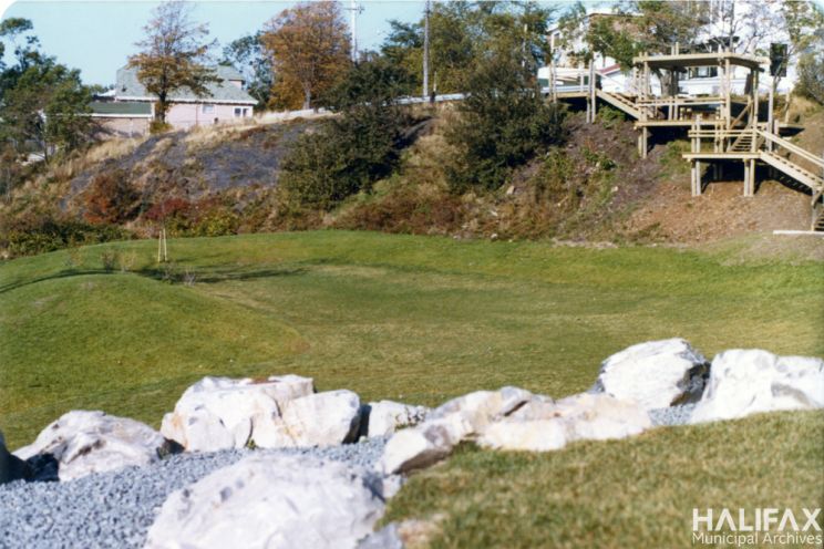 Archive photo: Finished park near St. Paul's Cemetery — ca. 1978. Halifax Municipal Archives.